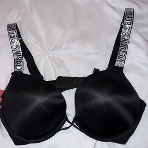 Black sparkle bombshell victoria secret bra